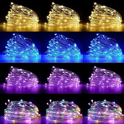 1/2/3/5/10/20M LED Fairy Lights Battery Powered Copper Wire String Lights For Bedroom Garden Party Wedding Christmas Decoration