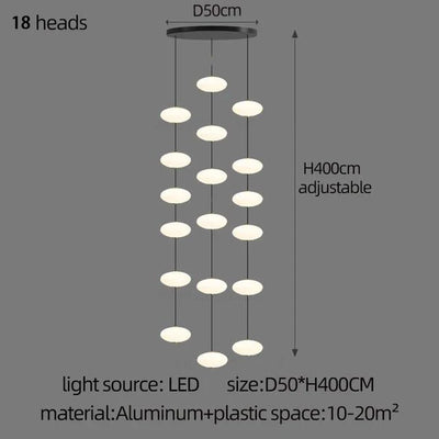 Nordic Oval Ball Led pendant lamp Long strip white staircase lamp living room designer Villa building Cluster Suspension lamp