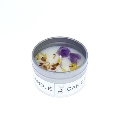 Scented Long Lasting Soy Candles Crystal Stone Dried Flower Fragrance Smokeless   for Home Decorstion  Jar