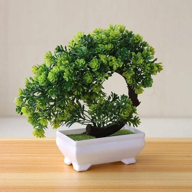 New Green Artificial Plants Bonsai Small Tree Grass Flower Potted Bonsai  Halloween  hause decoration Wedding Home Office Decor