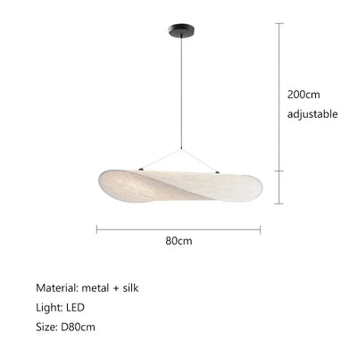 Tense Pendant Light white slik flying saucer Suspension Lamp for dinging room living room decoration wabi sabi Duplex loft Lamp