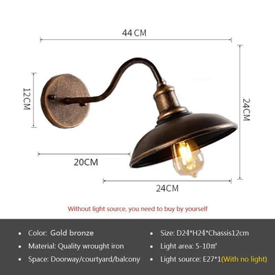 Industry LED Wall Lamp Retro American Style Iron E27 For Courtyard Balcony Staircase Corridor Bedroom Bar Illumination Fixtures