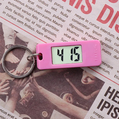 Unisex Student Electronic Clock Keychain Mini Electronic Student Oval Watch Digital Table Time Display Clock Hanging Keychain