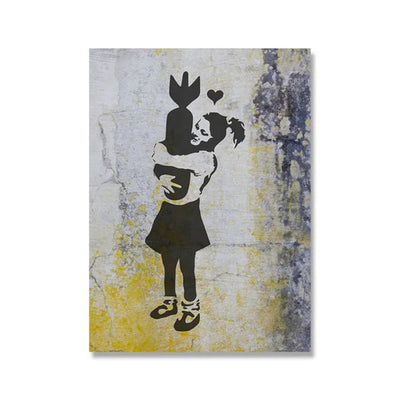 Banksy Graffiti Artwork Canvas Painting Prints Wall Art Pictures Girl with Red Balloon Black White Posters Nordic Home Decor