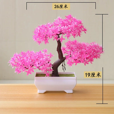 1pc Artificial Plants Bonsai Small Tree Simulation Plants Fake Flowers Table Potted Ornaments Home Decoration Hotel Garden Decor