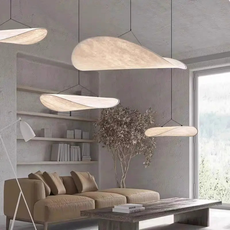 Tense Pendant Light white slik flying saucer Suspension Lamp for dinging room living room decoration wabi sabi Duplex loft Lamp