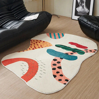 Thick Irregular Lounge Rug Nordic Style Carpets for Living Room Children's Bedroom Decor Shaped Carpet Home Plush Non-slip Mat