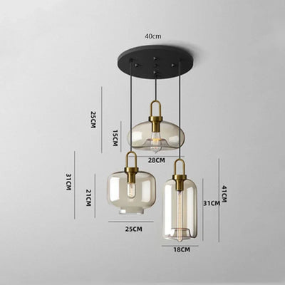 Modern Glass Pendant Light Loft Hanging Lustre Industrial Decor Lights Fixtures Kitchen Restaurant Dining Room E27 Nordic Lamp