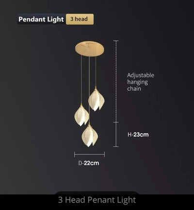 Villa Ceramic Petal Hanging Led Chandelier For Hotel Lobby Loft Staircases Restaurant Living Room Bedroom Bedside Pendant Lamp