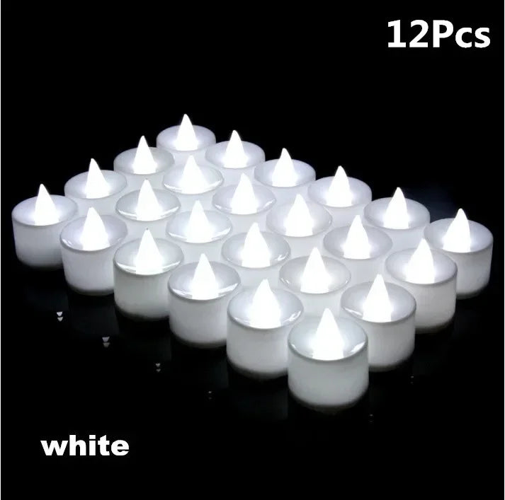 12/24/48Pcs Flameless LED Candles Lights Battery Powered Tealight  Romantic Tea Candles for Birthday Party Wedding Decorations