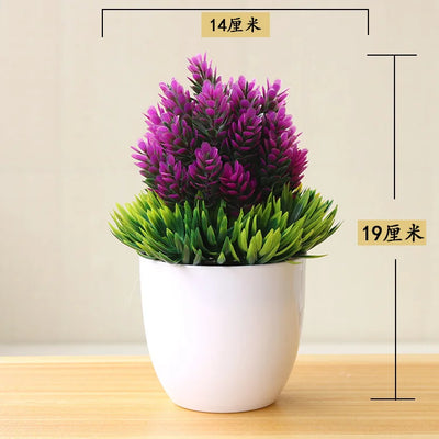 1pc Artificial Plants Bonsai Small Tree Simulation Plants Fake Flowers Table Potted Ornaments Home Decoration Hotel Garden Decor