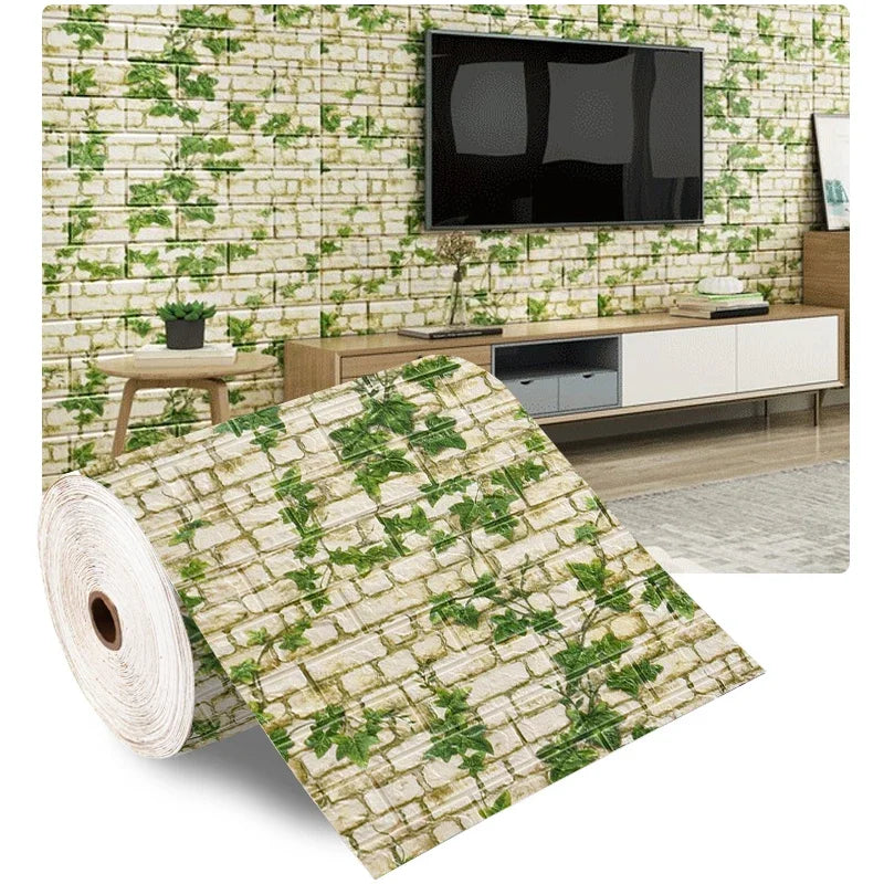 3D Foam Brick Wall Panels Stickers Self Adhesive Waterproof Living Room Wallpaper Wall Decal Home Decor Wallcovering TV Backdrop