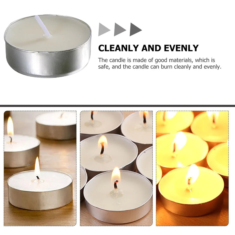 50 Pcs Round Scented Home Candles Accessory Wedding Small Tealight White Smokeless Romantic Paraffin Room