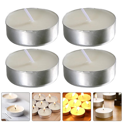 50 Pcs Round Scented Home Candles Accessory Wedding Small Tealight White Smokeless Romantic Paraffin Room