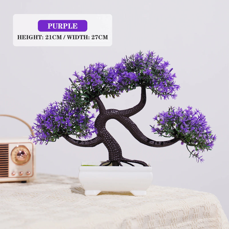 Artificial Plants Bonsai Small Tree Simulation Pot Plants Fake Flowers Table Potted Ornaments for Hotel Garden Home Decor planta