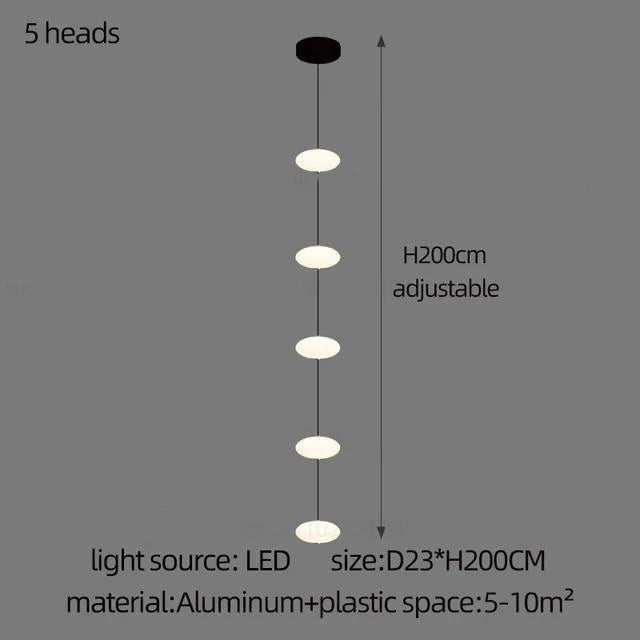 Nordic Oval Ball Led pendant lamp Long strip white staircase lamp living room designer Villa building Cluster Suspension lamp