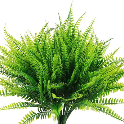 Artificial plants for outdoor decoration, artificial plants, faux Fern foliage, UV resistant, without fade, plastic, 4PCs