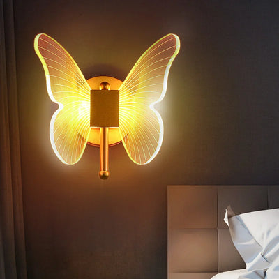 Butterfly Led Chandelier Lighting Bedroom Bedside Background Acrylic Pendant Lamp Home Deco Hanging Celing Light Fixtures