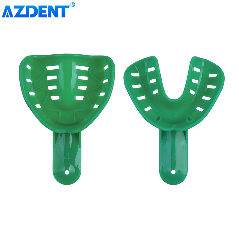 12PCS/Kit AZDENT Dental Impression Trays Plastic Teeth Holder Trays Tools Autoclavable for Childrens Adults Small Middle Large