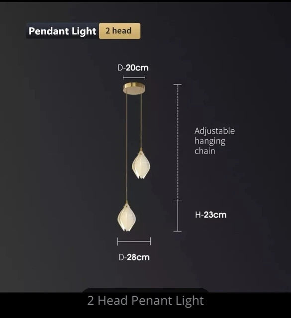 Villa Ceramic Petal Hanging Led Chandelier For Hotel Lobby Loft Staircases Restaurant Living Room Bedroom Bedside Pendant Lamp