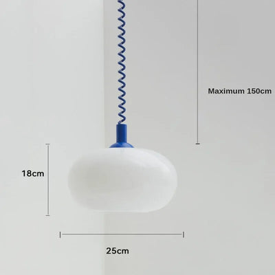 Macaron spring pendant lamp milky white glass light Bedroom Besides stretchable light Dining Room bar Restaurant  Hanging lamp