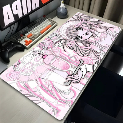 Mouse Pad Laptop Gaming Extended Desk Mat PC Kawaii Gamer Cabinet Mousepad XXL Angel Anime Sexy Girls Keyboard Rug Pink Carpet