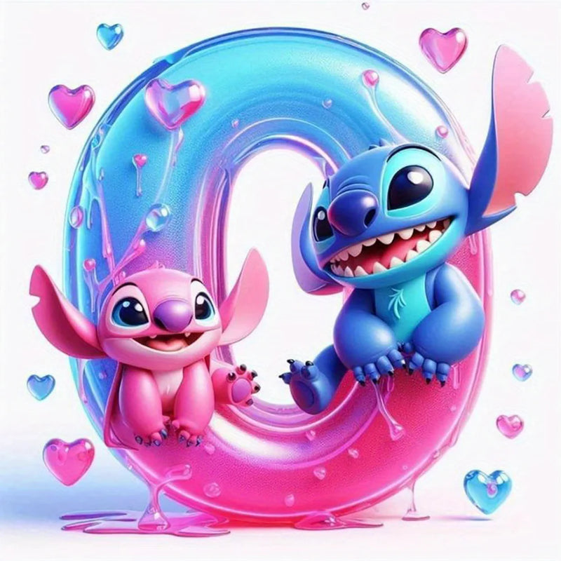 Disney DIY Cartoon Diamond Painting Letter Lilo And Stitch Full Drill Diamond Mosaic Heart Handicraft Embroidery Christmas Gift