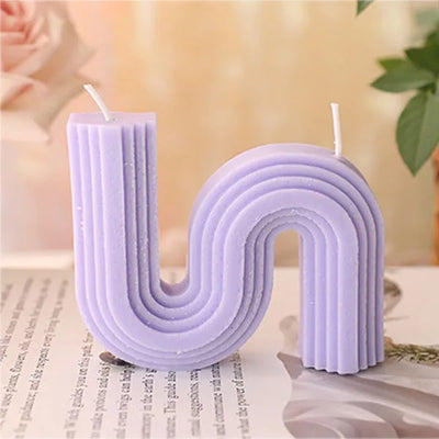 New U-Shaped Scented Candles for Home Decoration Geometric Rainbow Bridge Candle Room Decor Aroma Candles Room Decorative Velas