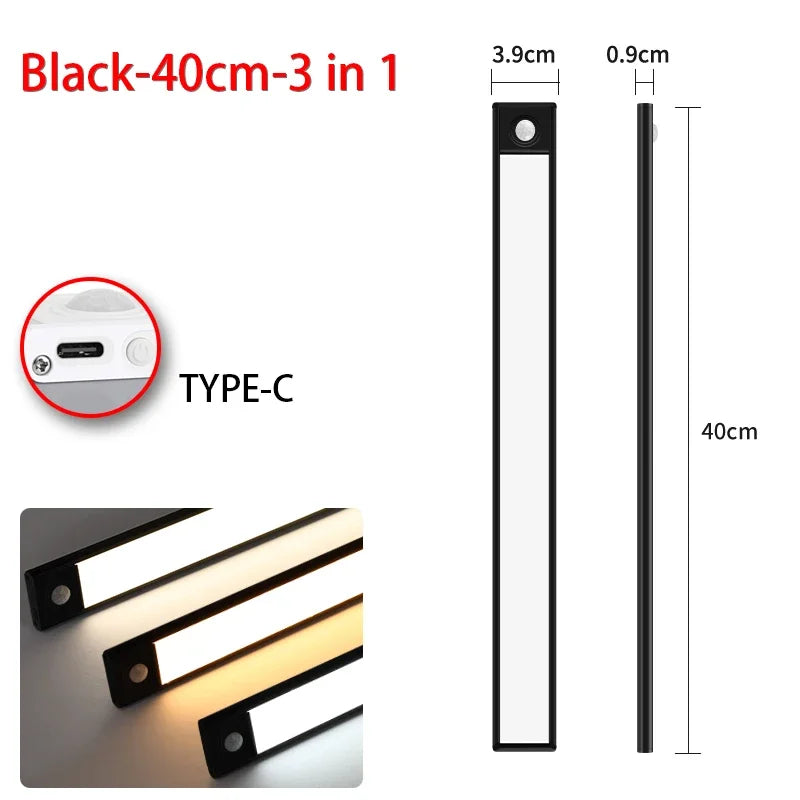 10-60cm LED Ultra Thin Lights Motion Sensor night light Wireless Under Cabinet Lights For Kitchen Closet Cabinet Lighting