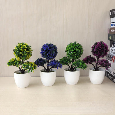 1pc Artificial Plants Bonsai Small Tree Simulation Plants Fake Flowers Table Potted Ornaments Home Decoration Hotel Garden Decor