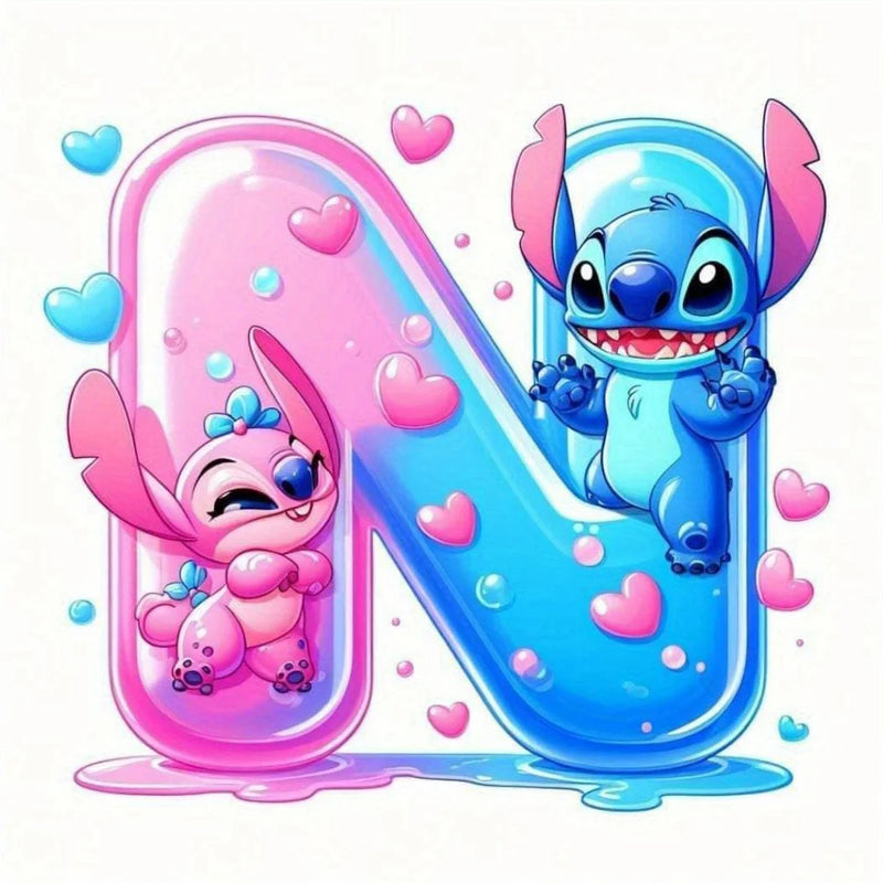 Disney DIY Cartoon Diamond Painting Letter Lilo And Stitch Full Drill Diamond Mosaic Heart Handicraft Embroidery Christmas Gift