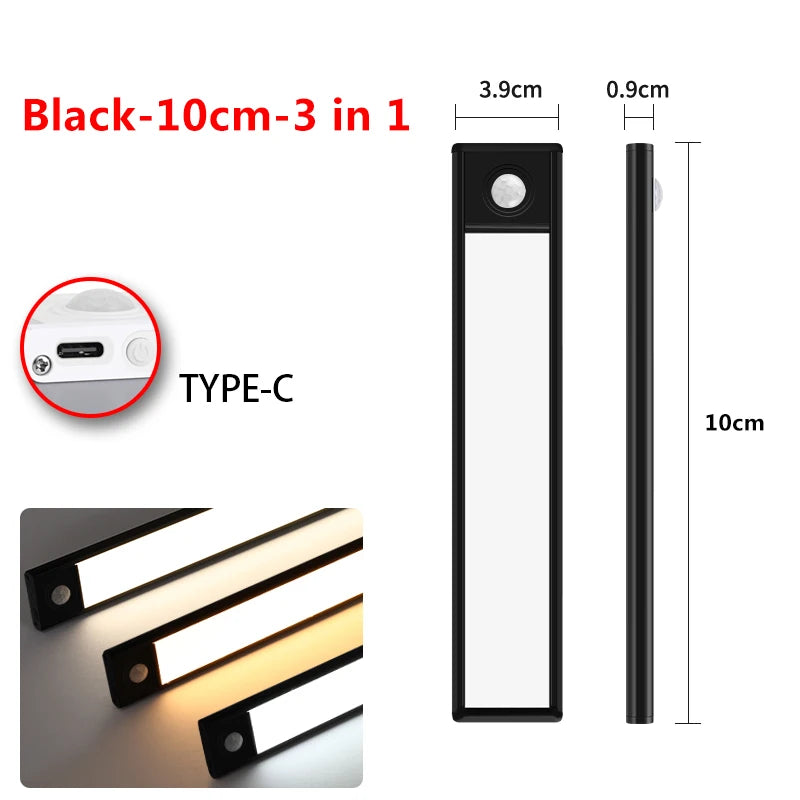 10-60cm LED Ultra Thin Lights Motion Sensor night light Wireless Under Cabinet Lights For Kitchen Closet Cabinet Lighting