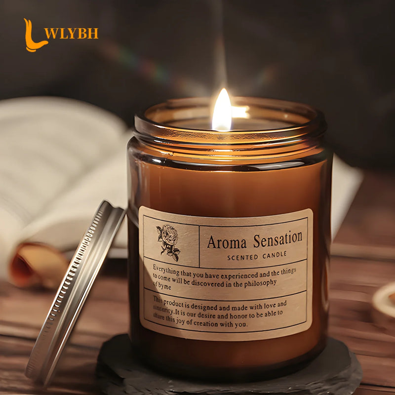 Smokeless Aromatic Scented Candle Handmade Soybean Wax Candles Festival Wedding Birthday Party Gift Glass Cup Home Decoration