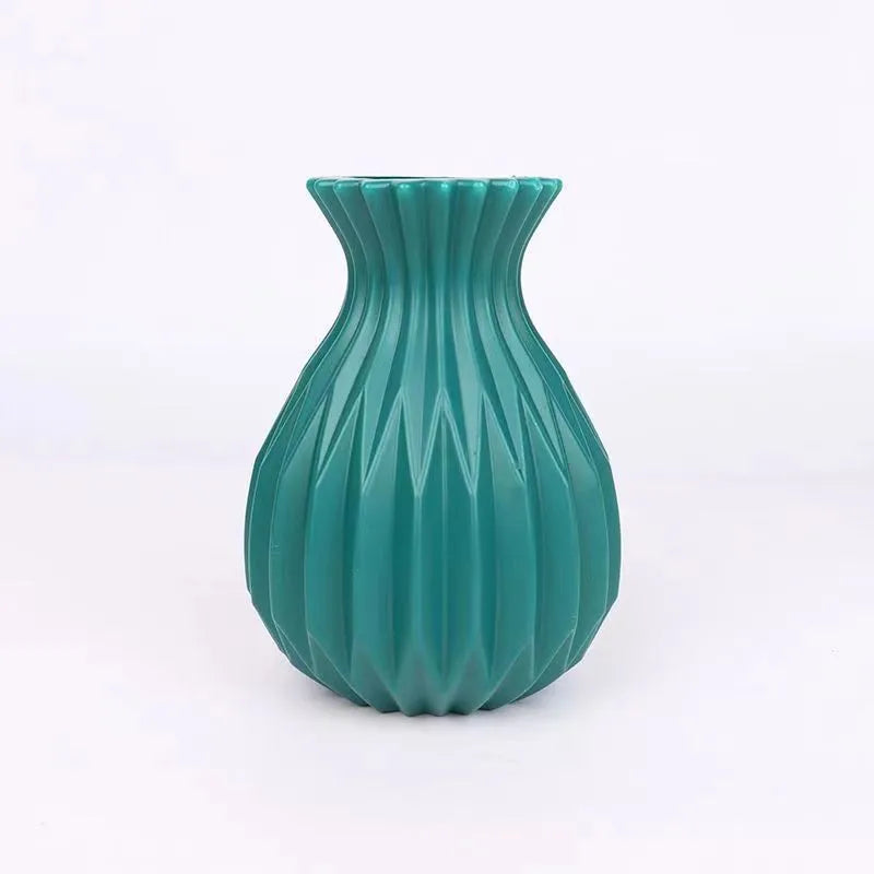 1 PCS Nordic Flower Vase Imitation Ceramic Plastic Flower Vase Living Room Desktop Decoration Wedding Centerpiece Arrangement