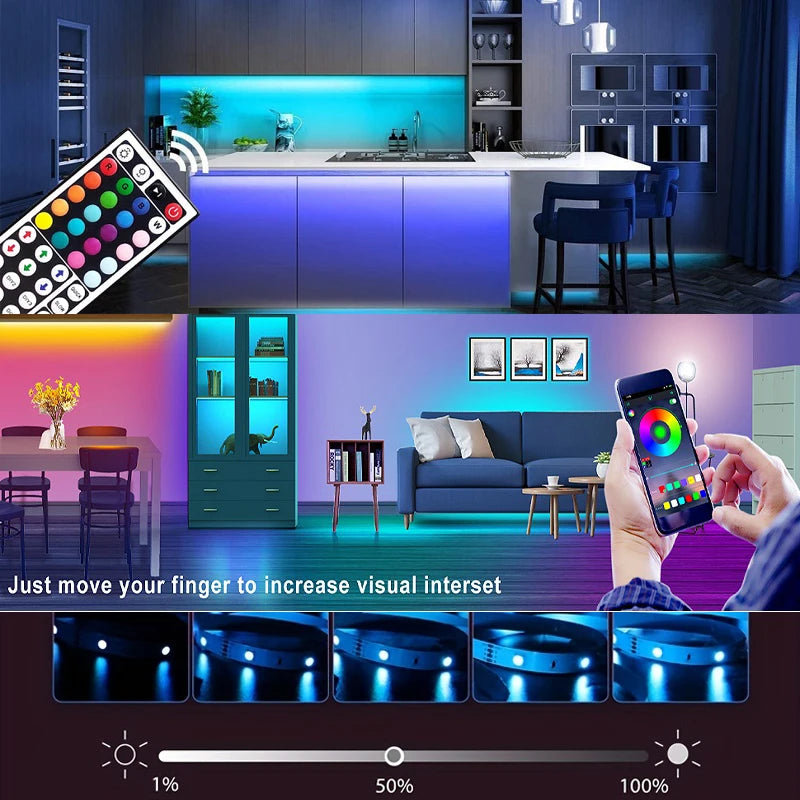 USB 5V Strip Led Lights Tape RGB 5050 Led Wall Room APP Remote Control Flexible LED Tape Diode Lights for Room Home Decoration