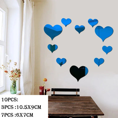 3D Mirror Wall Sticker Self-Adhesive Circular Art Mirror Decals DIY Background Living Room Bedroom Decoration Wall Stickers