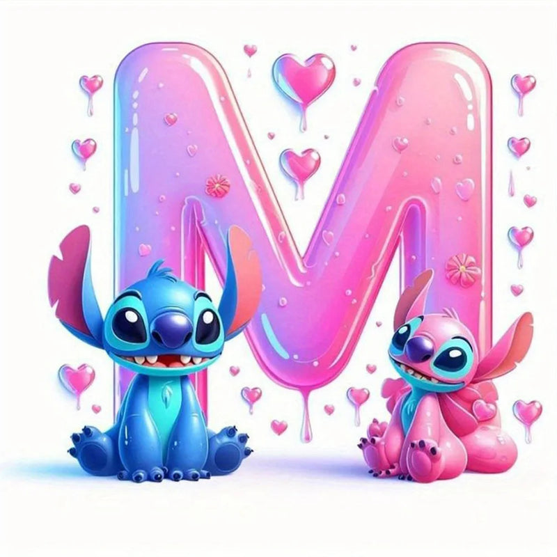 Disney DIY Cartoon Diamond Painting Letter Lilo And Stitch Full Drill Diamond Mosaic Heart Handicraft Embroidery Christmas Gift