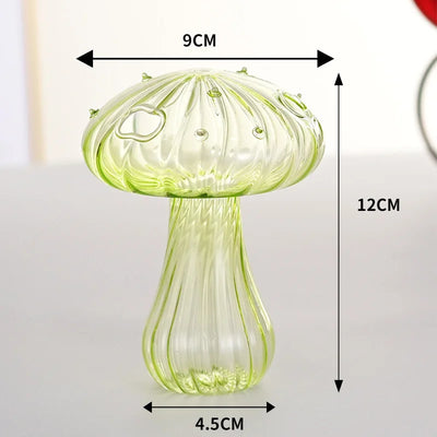 Transparent Mushroom Glass Vase Aromatherapy Bottle Home Small Vase Hydroponic Flower Pot Simple Table Decoration Home Decor