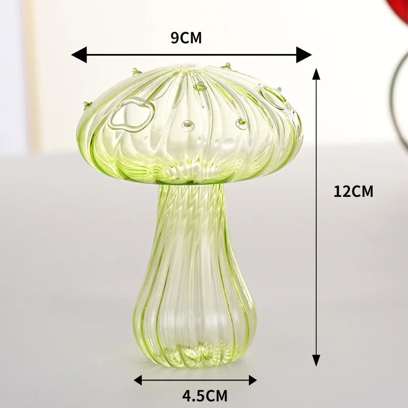 Transparent Mushroom Glass Vase Aromatherapy Bottle Home Small Vase Hydroponic Flower Pot Simple Table Decoration Home Decor