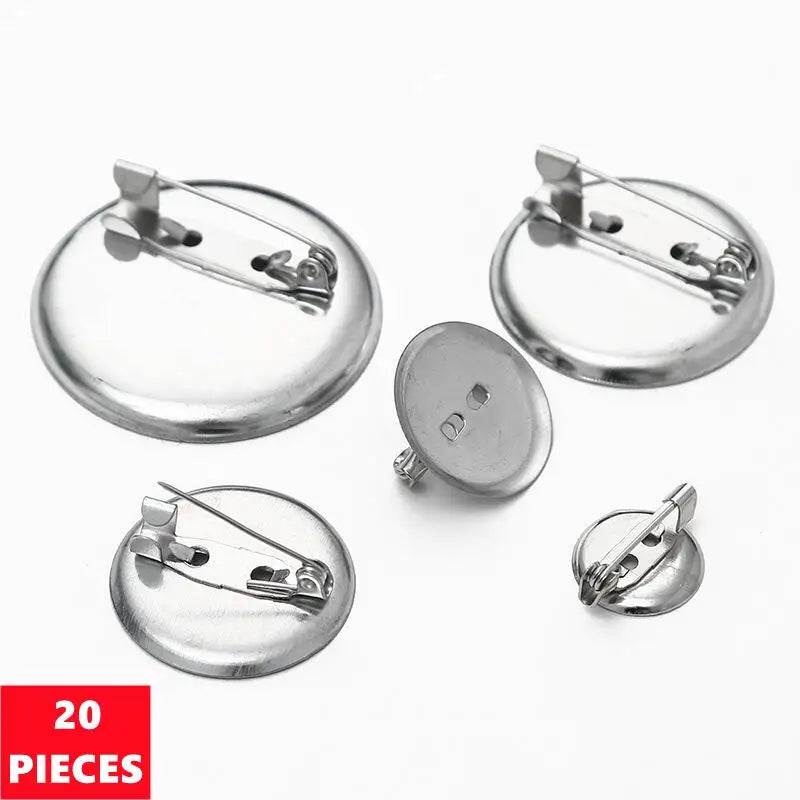 20Pcs/Lot 13mm-35mm Multi Specification Dual Purpose Circular Tray Brooch Metal Safety Pin For DIY Sewing Accessories