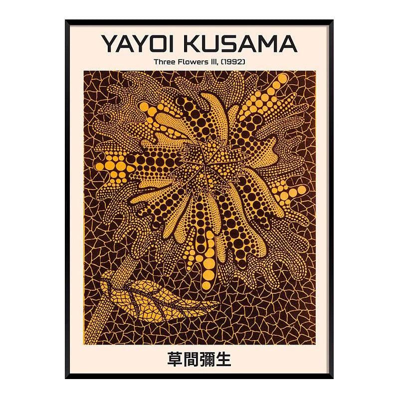 Japanese Minimalist Poster Yayoi Kusama Canvas Paintings Abstract Art Print Wall Art Picture for Living Room Cuadros Home Decor