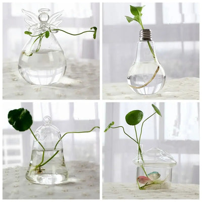 Glass Vase Terrarium Creative Hydroponic Plant Glass Bottle Transparent Flower Vase Fish Tank Aquarium Container Home Decoration