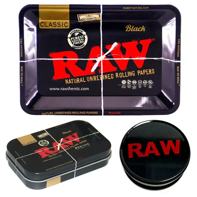 18x12.5cm Metal Tobacco Rolling Tray Kit 60MM Plastics Herbal Grinder Set Cigarette Tin Boxes Spice Crusher Smoking Accessories