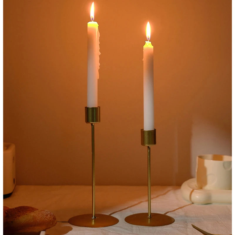 1pc Candlestick Crafts Simple Nordic Desk Candle Ornament Candle Holder for Dining Room Thanksgiving Wedding Festivals Gift