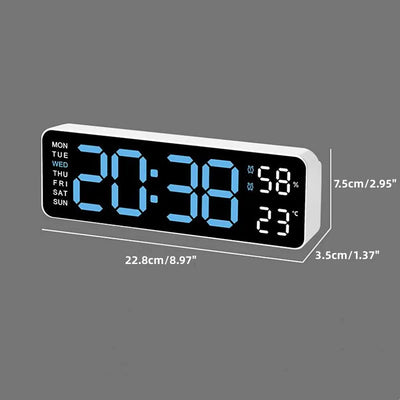 Smart Mute LED Electronic Night Alarm Wall Clock Modern Desk Clock Minimalist Thermometer Calendar Time Cube Clock Home Decor