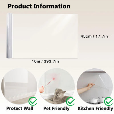 Transparent Wall Protective Film Stickers Kitchen Oil-Proof Sticker Electrostatic Protection Paper Waterproof Wallpaper