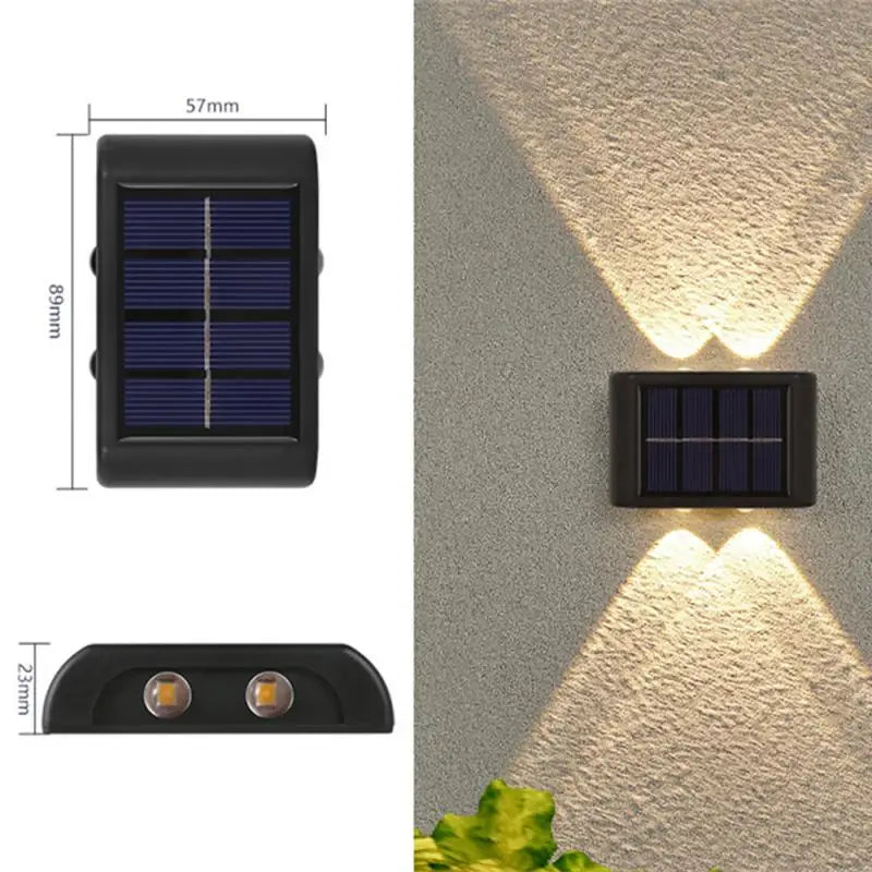 Outdoor Lighting Black Solar Energy Waterproof Outdoor Lamp Quality Ambience Wall Lamp Energy Saving 4led Nightlight Waterproof