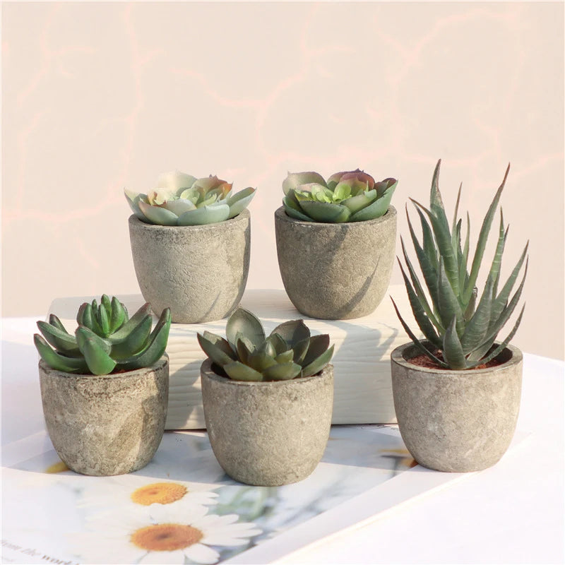 Mini Artificial Aloe Plants Bonsai Small Simulated Tree Pot Plants Fake Flowers Office Table Potted Ornaments Home Garden Decor