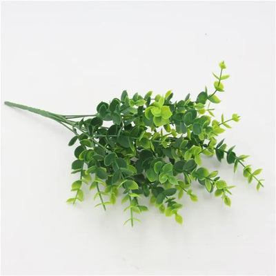 YO CHO Artificial Plants Plastic Twigs Green Grass Fake Plants Twigs Leaves Grass Flower Arrangement Wedding Party Home Decor