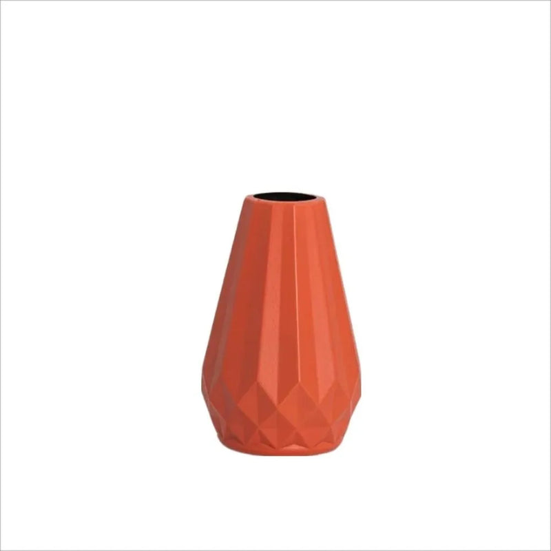 Plastic Flower Vase New Spiral Design Imitation Ceramic Flower Arrangement Diamond Shaped Modern Flower Pot Home Decoration